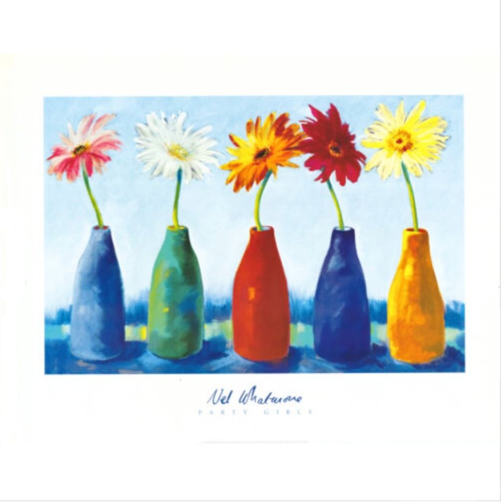 Party Girls Large Oversize Colorful Giclee' Print by Nel Whatmore